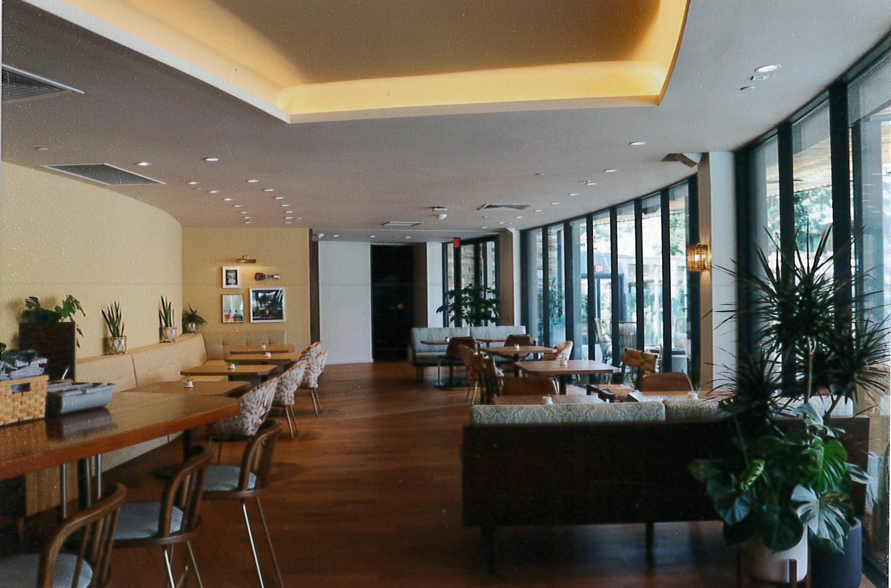 Renovated resort restaurant looking west